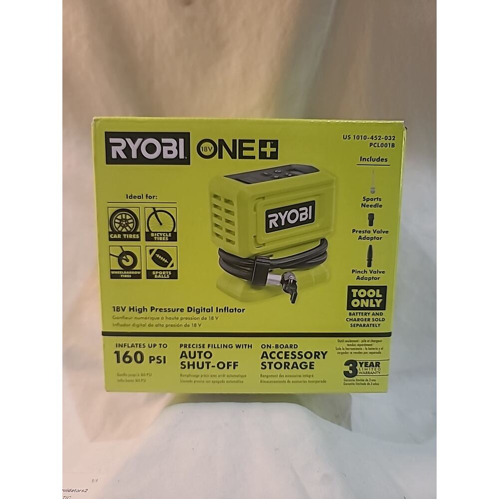 Ryobi ONE+ 18V 160 PSI High Pressure Digital Inflator (PCL001B)